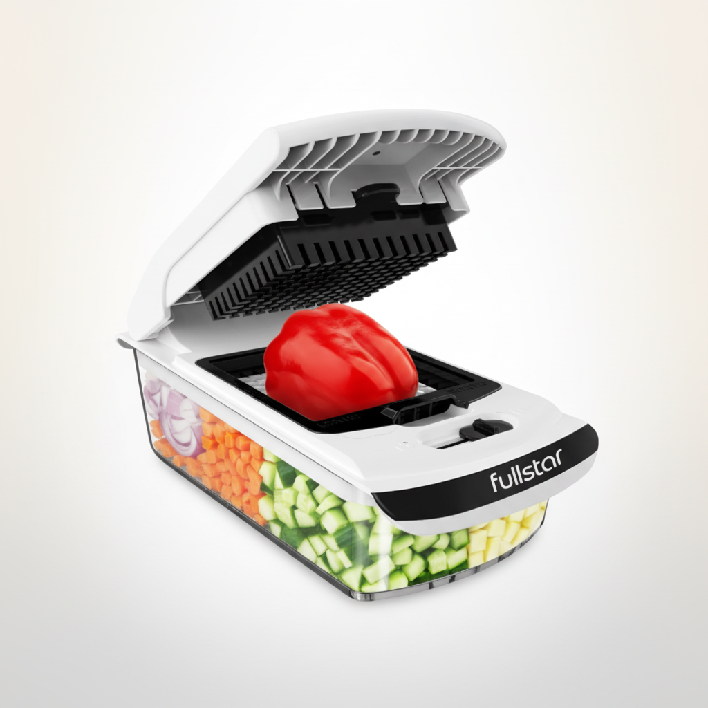 Fullstar The Original Pro Chopper - Vegetable Chopper and Spiralizer, Food Chopper with Container, Fruit Slicer, Kitchen Gadgets &amp; Gifts, Home Essentials (4 in 1, White)