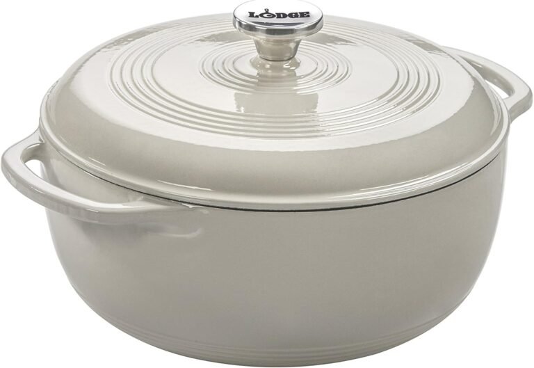 lodge 6 quart enameled cast iron dutch oven with l