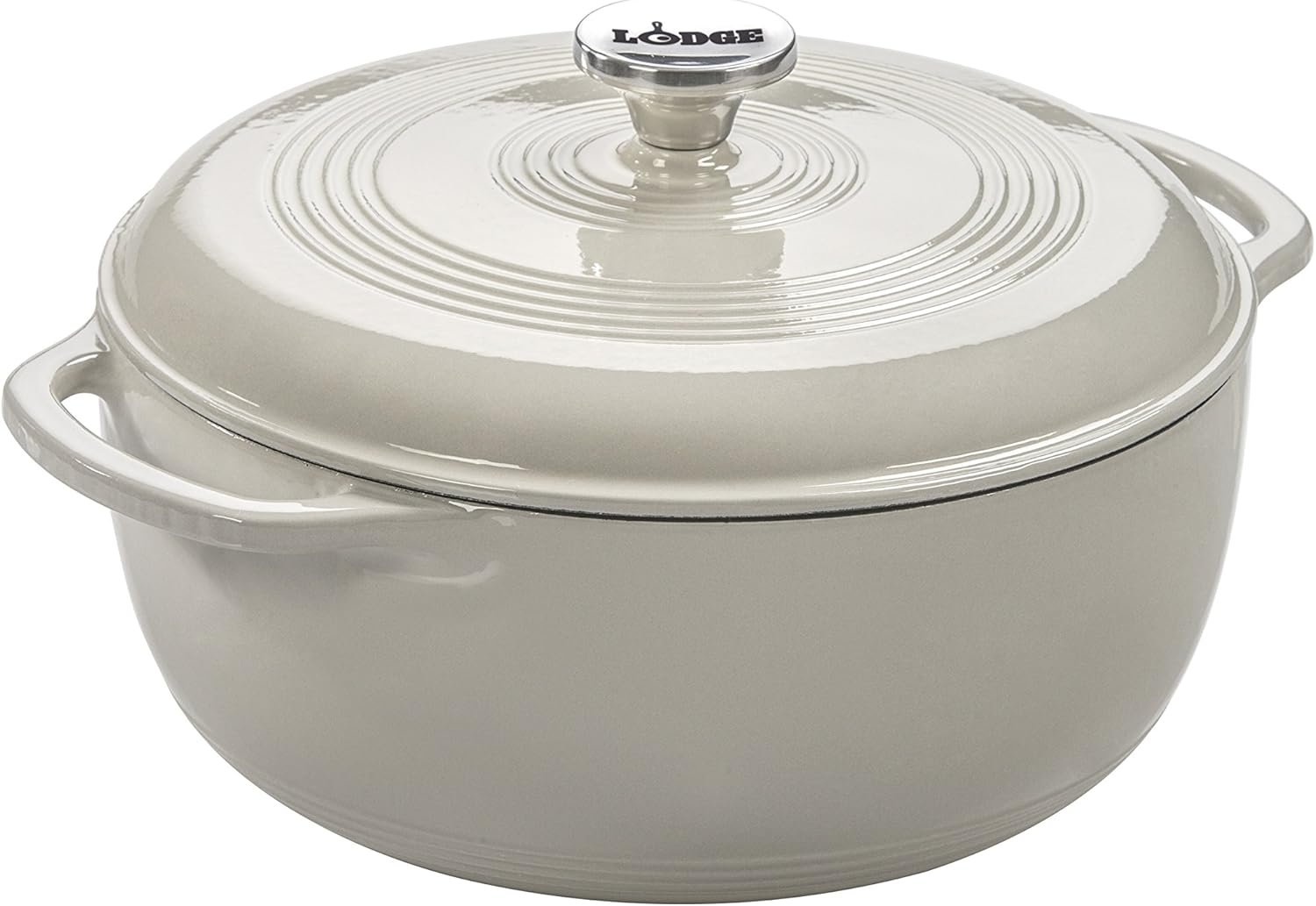 lodge 6 quart enameled cast iron dutch oven with l