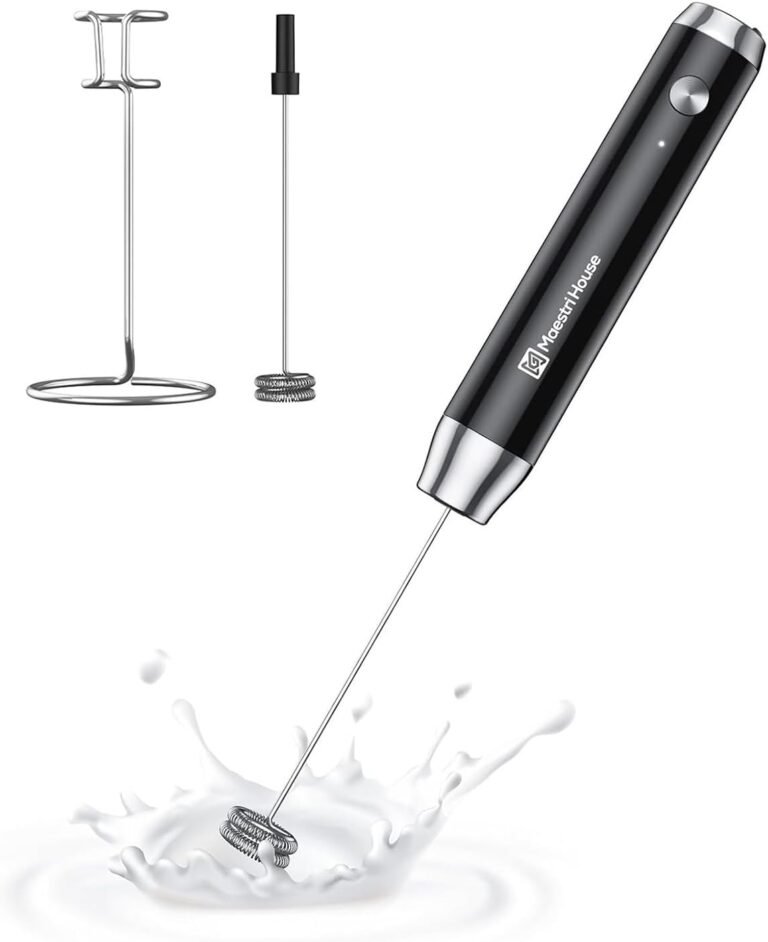 maestri house rechargeable milk frother with stand