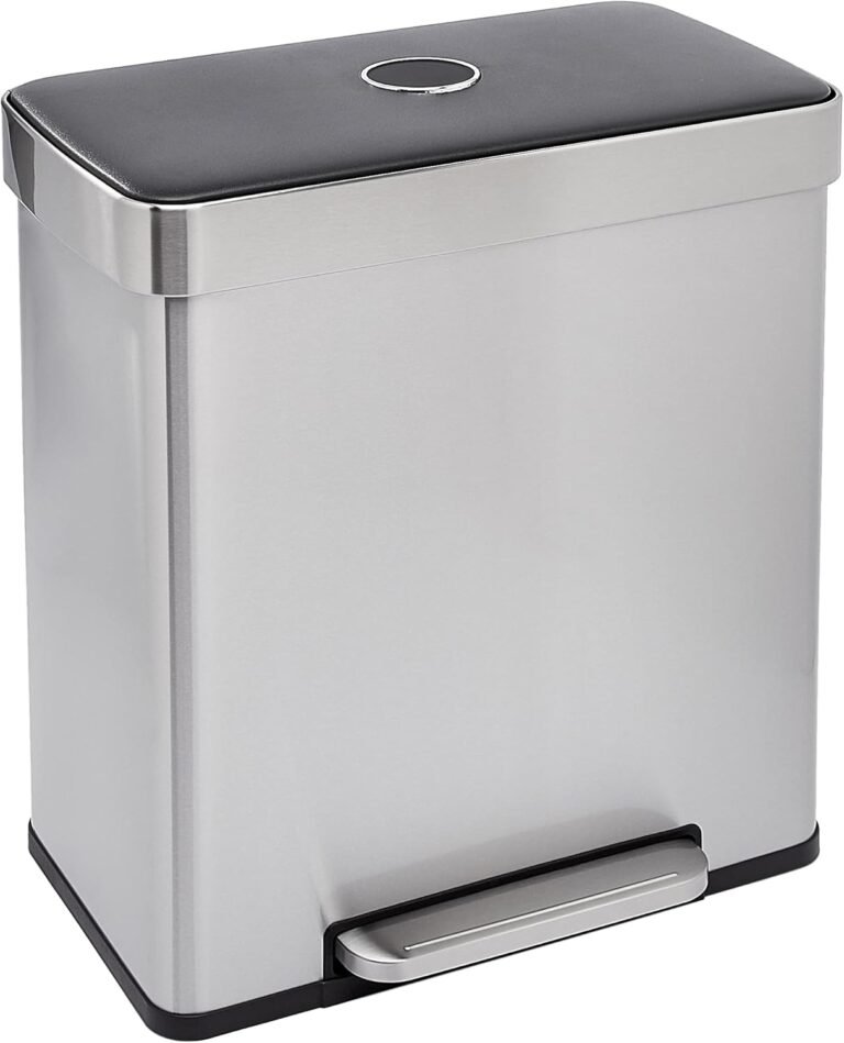 amazon basics dual compartment recycling trash can