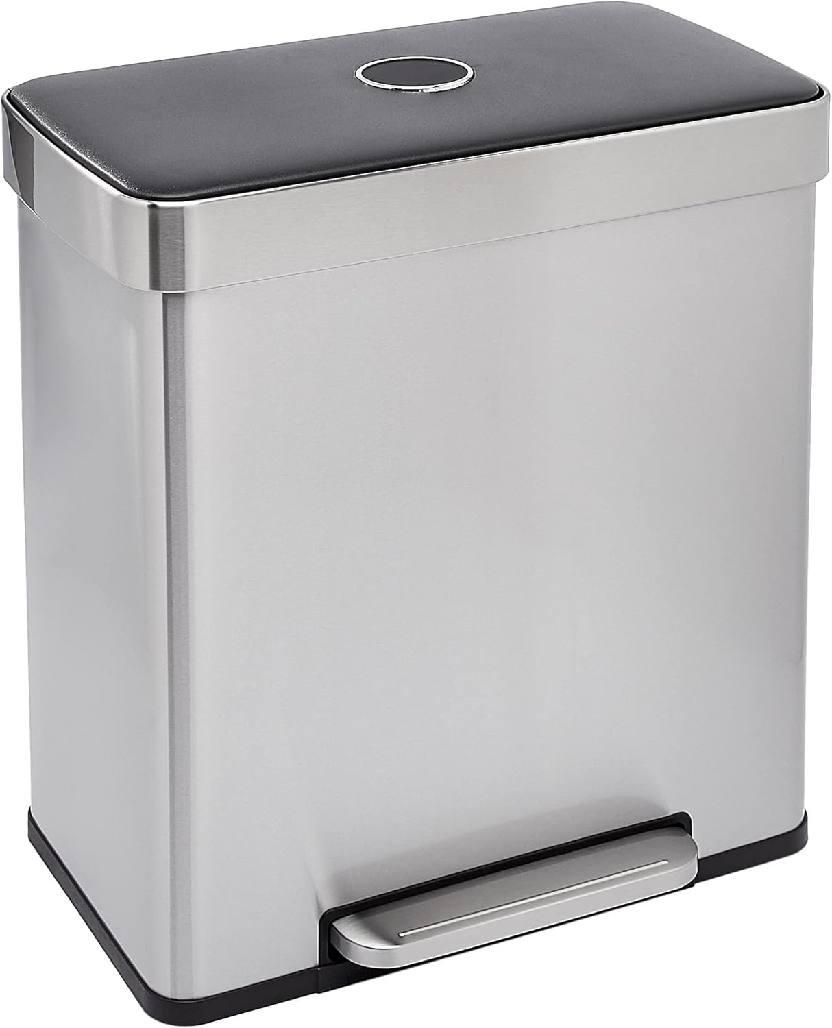amazon basics dual compartment recycling trash can
