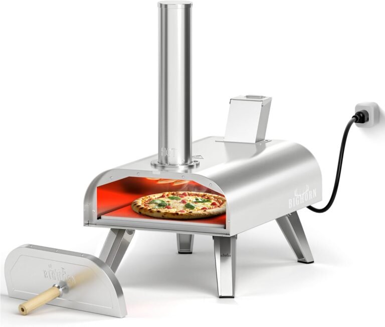 BIG HORN OUTDOORS 12" Dual Fuel Pizza Oven – Electric & Wood Pellet, Indoor & Outdoor High-Temp Pizza Maker (1000°F) with Pizza Stone for Wood-Fired Flavor - Review 2026 big horn outdoors 12 dual fuel pizza oven elect