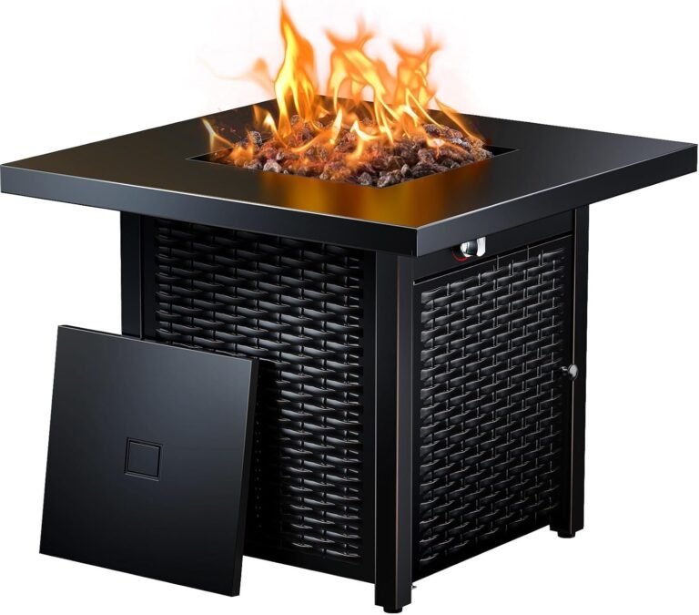 Ciays 28 Inch Propane Fire Pit CSA-Listed Outdoor Fire Pit Table, 50,000 BTU Steel Gas Fire Pits with Lid and Lava Rock, Add Warmth and Ambience to Parties On Patio Deck Garden,Black,CIFPT3-N1 - Review 2026 ciays 28 inch propane fire pit csa listed outdoor