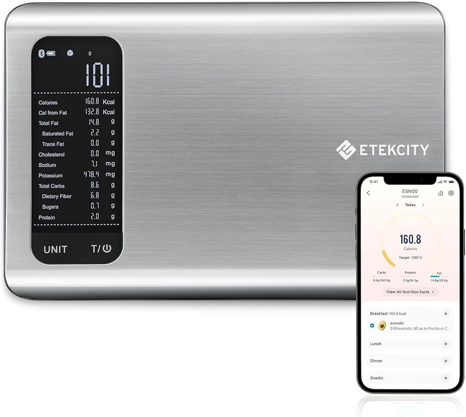 etekcity smart food kitchen scale with nutritional