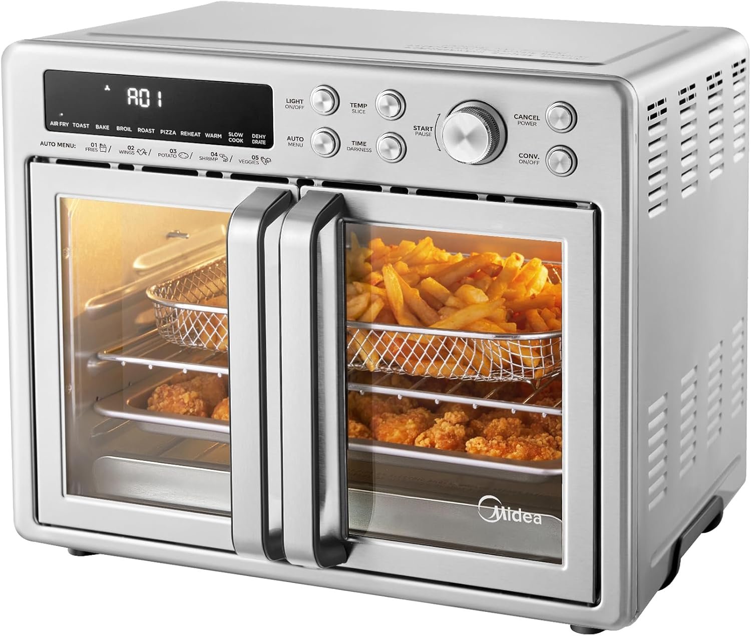 midea flexify french door toaster oven air fryer c