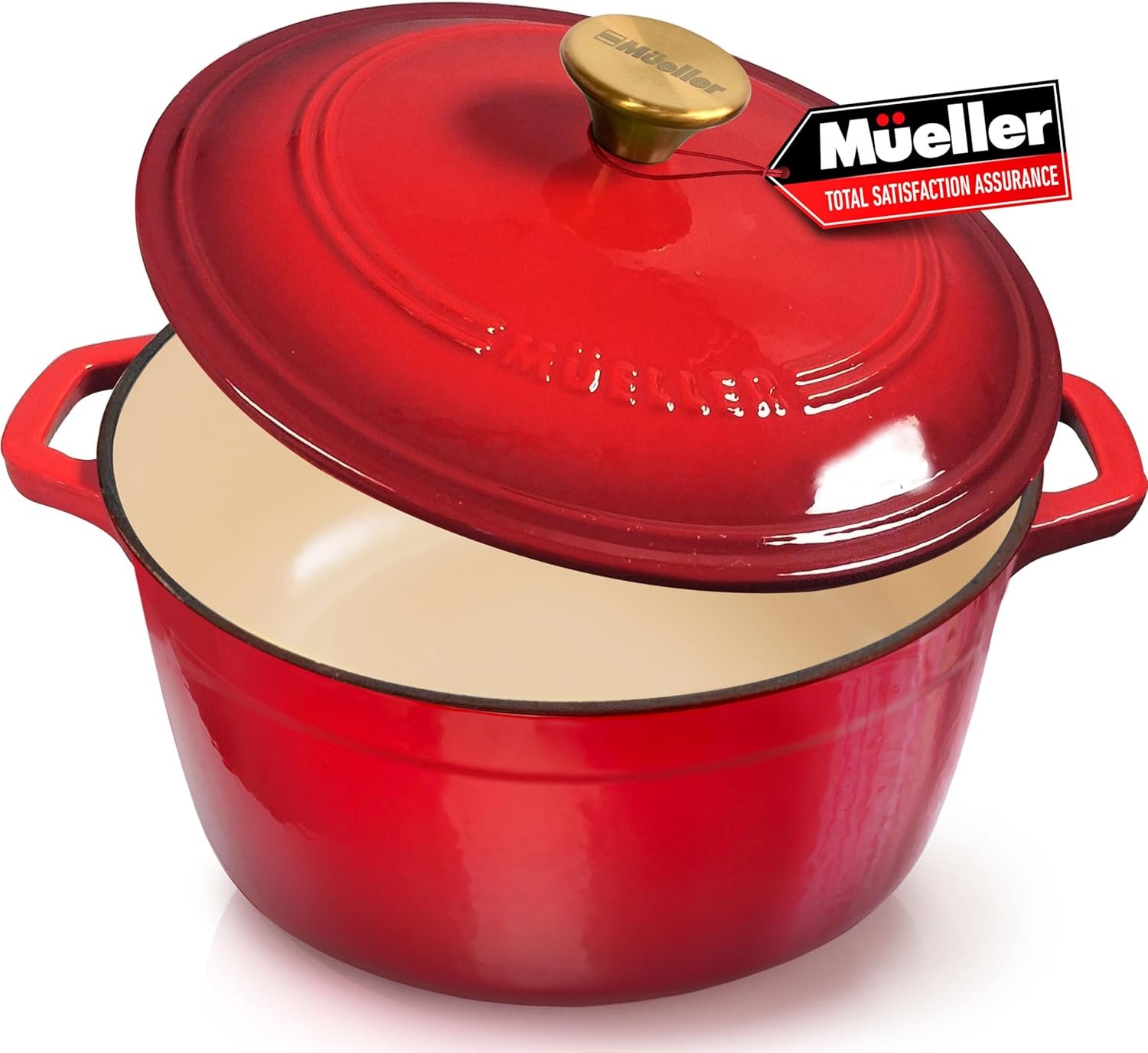 mueller 6qt enameled cast iron dutch oven heavy d