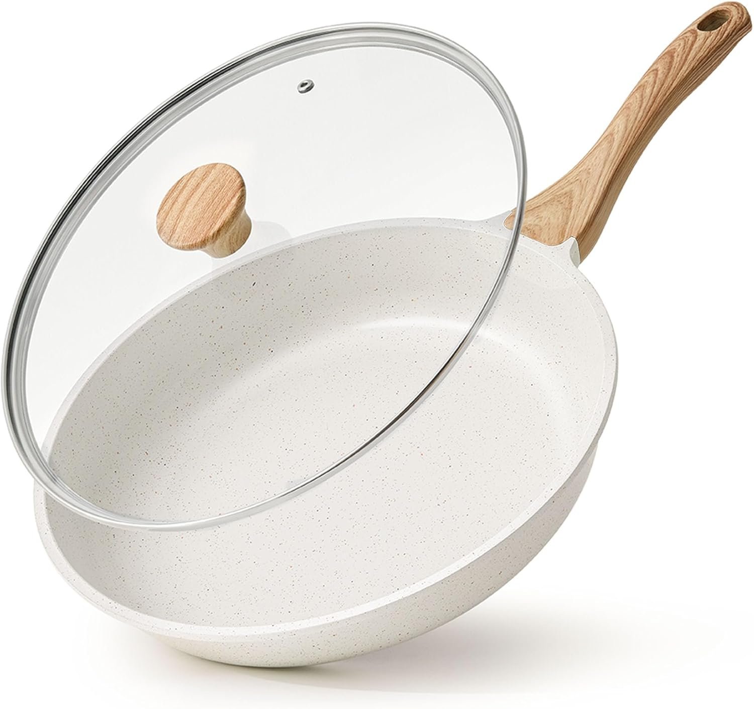 sensarte nonstick ceramic frying pan with lid 8 9