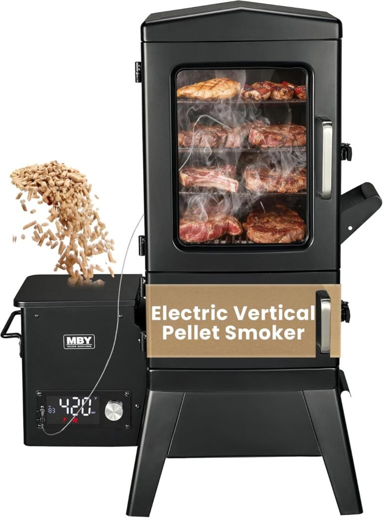 vertical electric pellet smoker with cover meat