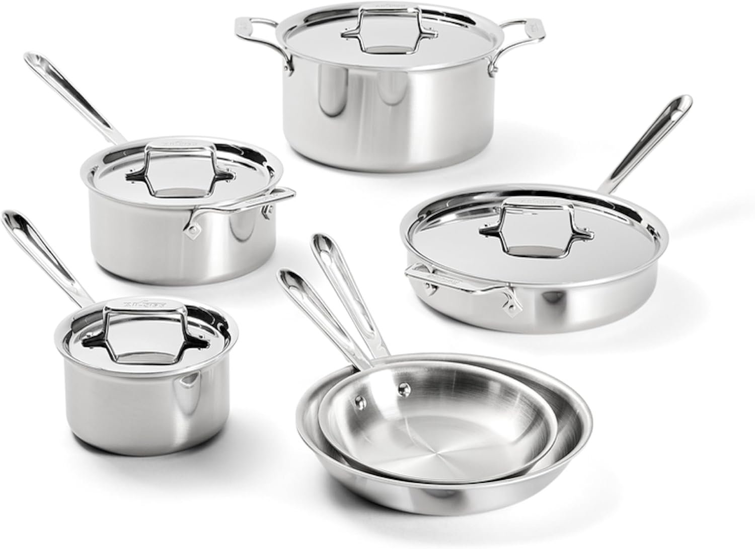 all clad d5 stainless steel core 10 piece cookwar