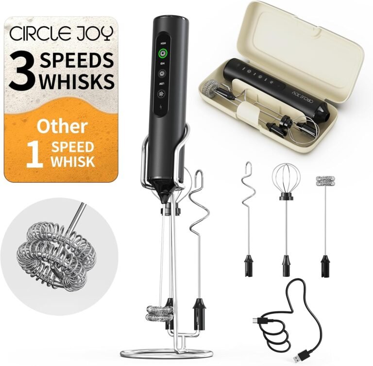 circle joy rechargeable handheld milk frother wand